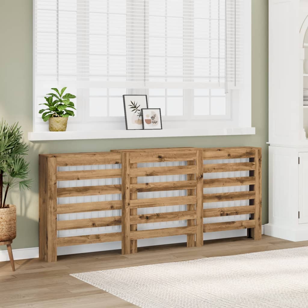 VidaXL Cache-Radiateur Chêne Artisanal 78x20x82 Cm - Bois D'Ingénierie Avec Étagère