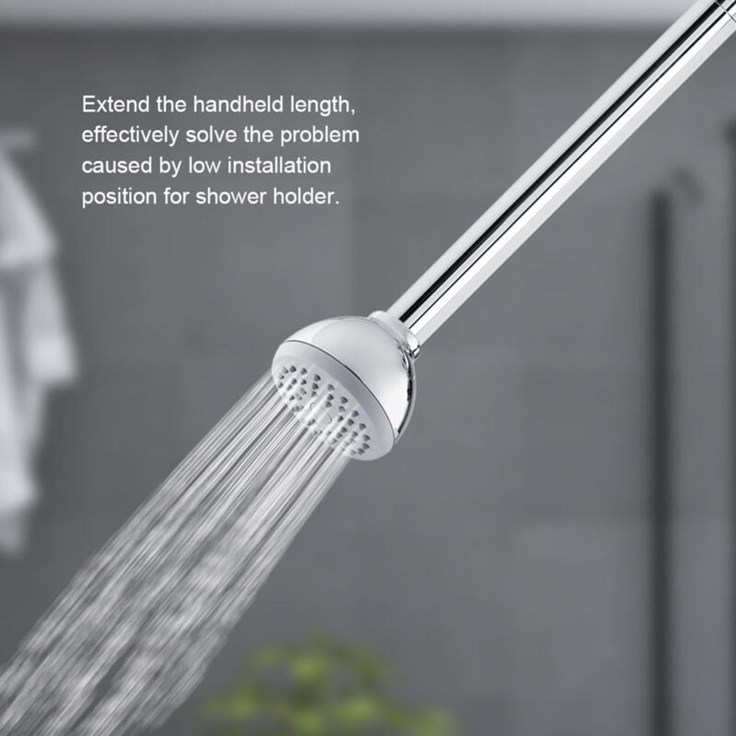Bras de Douche Rond en Acier Inoxydable, Rallonge de Douche de 8 Pouces avec Chromage - 4