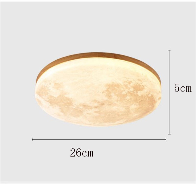 Plafonnier nordique en forme de lune,plafonnier LED rond,plafonnier créatif, idéal pour la chambre et la cuisine(26 cm,lumière tricolore) - ZAEWRY - 3