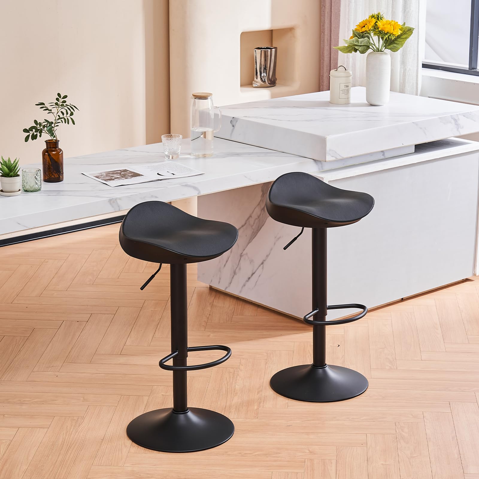 YOUNIKE Set di Sgabelli da Bar Sedie da Bar Imbottite in PU