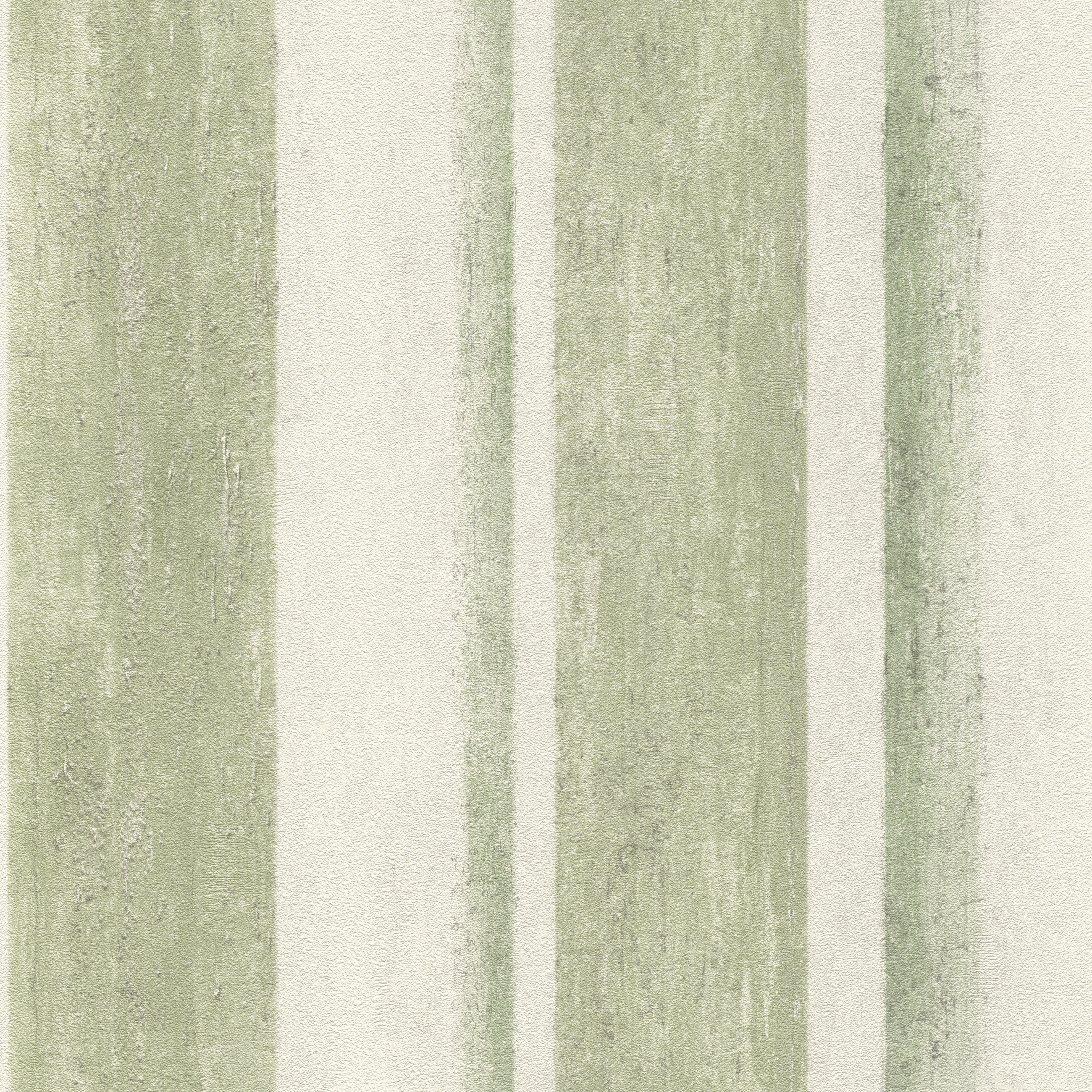 Papel pintado rasch 617771 - papel pintado de tela sin tejer a rayas de color blanco crema y verde