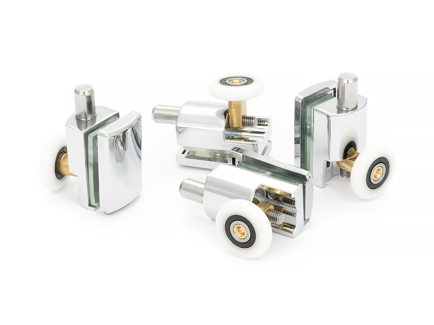 SOLIDNA ROLKA ROLKI POJEDYNCZA DO KABINY PRYSZNICOWEJ DOLNA METALOWA 25 MM - 4