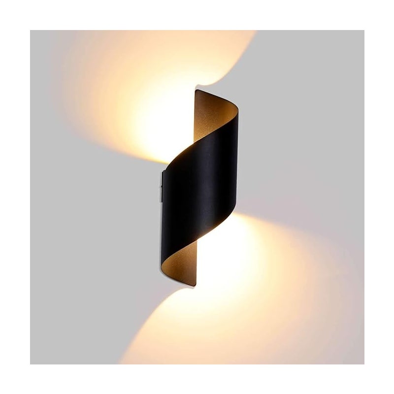 (Noir) LED Kinkiet Zewnętrzny Wodoodporny Nowoczesny Aluminiowy Kinkiet Zewnętrzny Oświetlenie Zewnętrzne na Dziedziniec Ogród Taras Blisko Ściany C