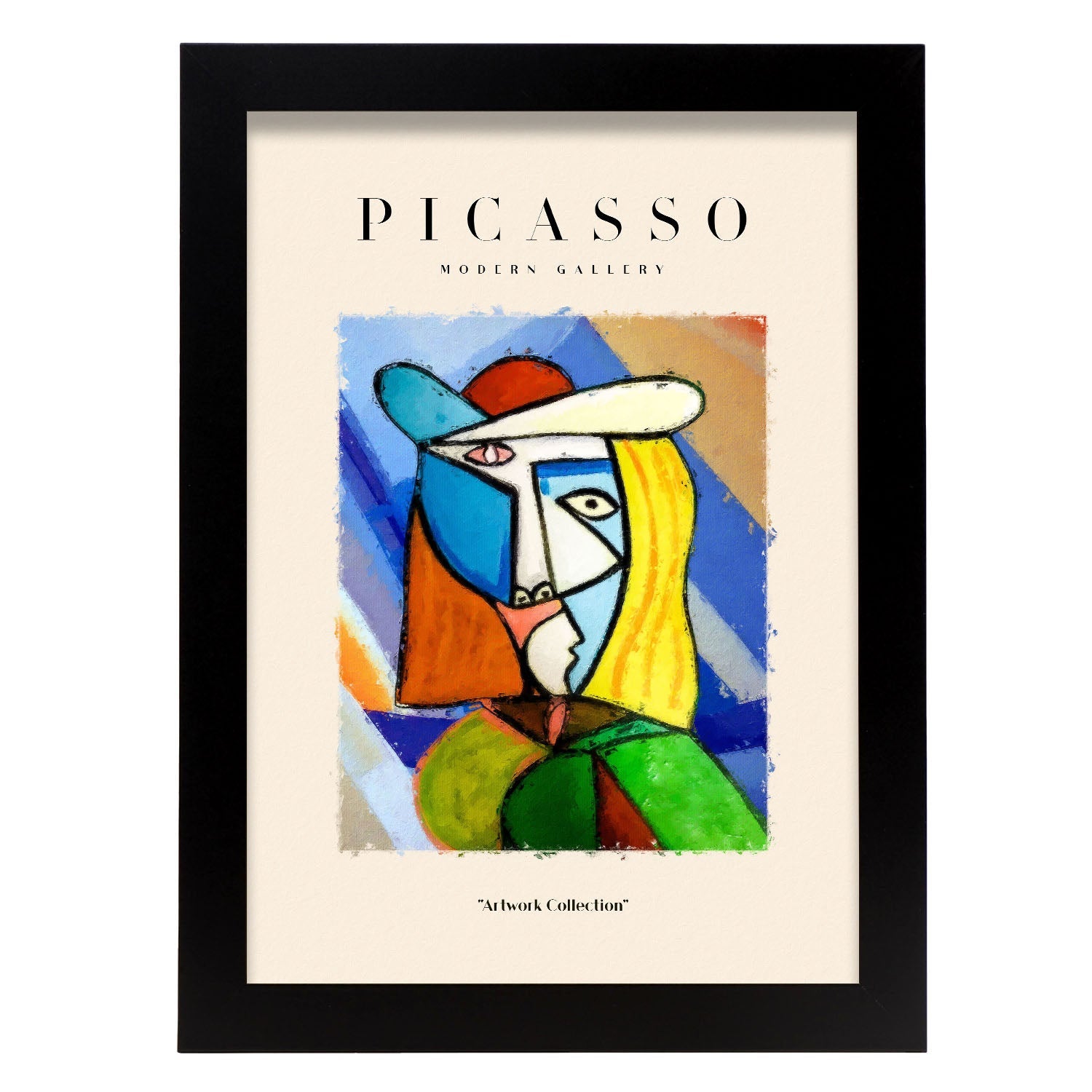 Nacnic Póster De Colección Picasso 20 Ilustraciones En Estilo Exhibición De Arte Surrealismo Y Cubismo Para La Tamaño A4 Con Marco Color Madera - 2