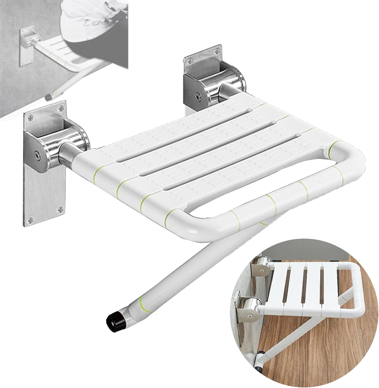 Składane siedzisko prysznicowe montowane na ścianie, stołek i krzesło łazienkowe, składana ławka do wanny dla niepełnosprawnych, antypoślizgowa, wysok