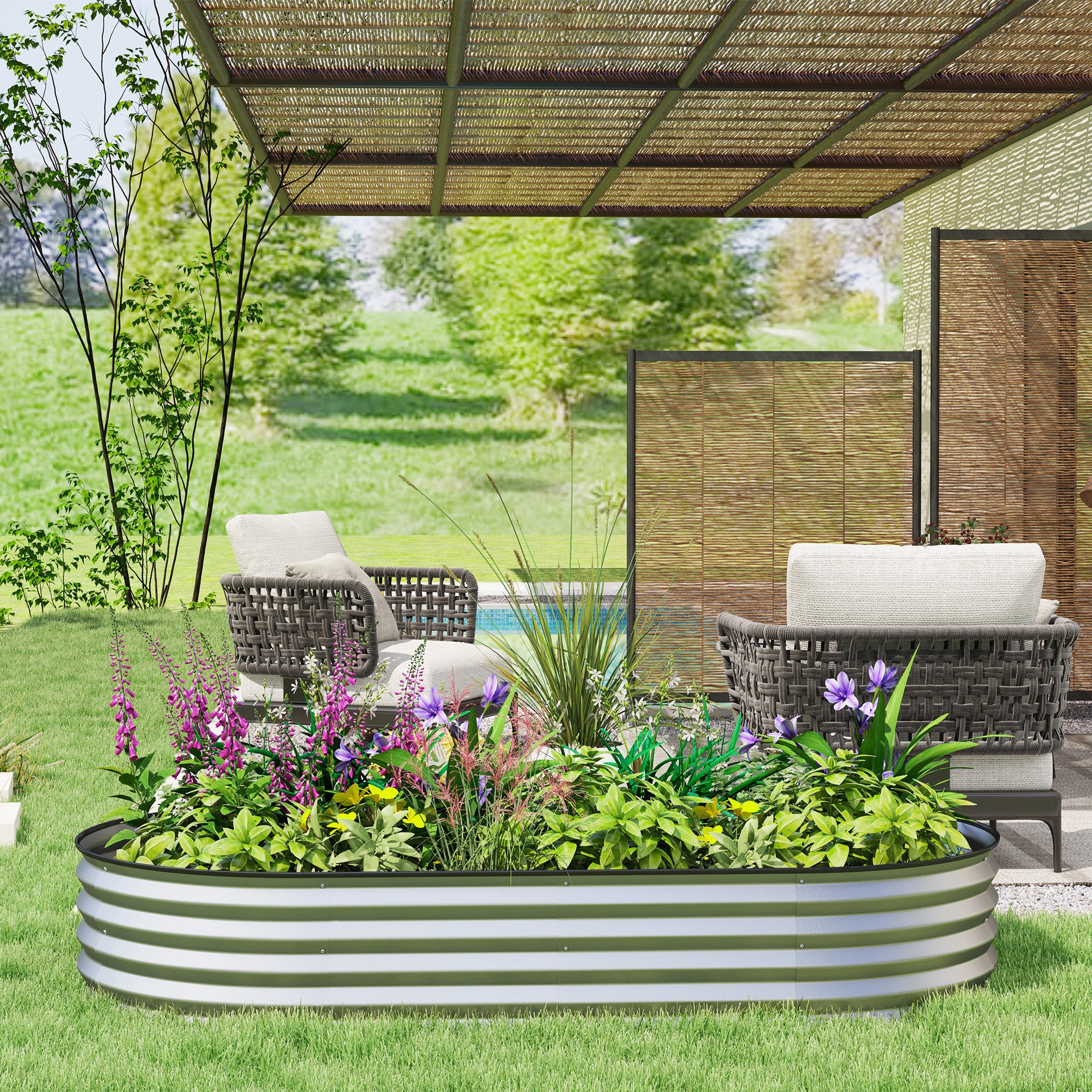 Jardinière surélevée acier galvanisé Outsunny - 8