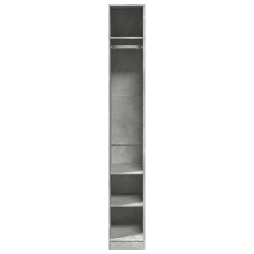 Garde-robe | Armoire de rangement gris béton 30x50x200 cm bois d'ingénierie CFW671209 - 4