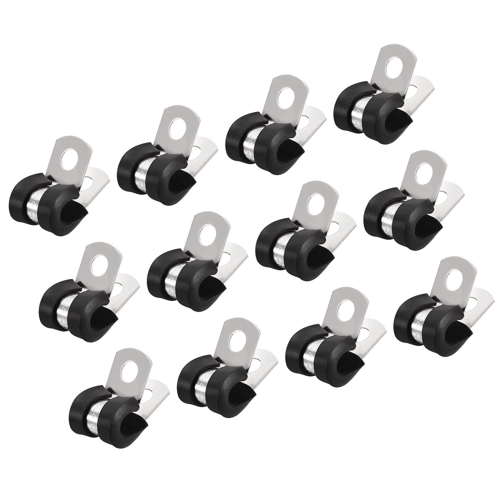 Lot de 8 Colliers de Ressort pour Haltères, Pinces de Barre d'Exercice pour Haltères de Gym Entraînement Physique Entraînement Musculation, 8*Colliers de Ressort pour Haltères, Argent & Noir
