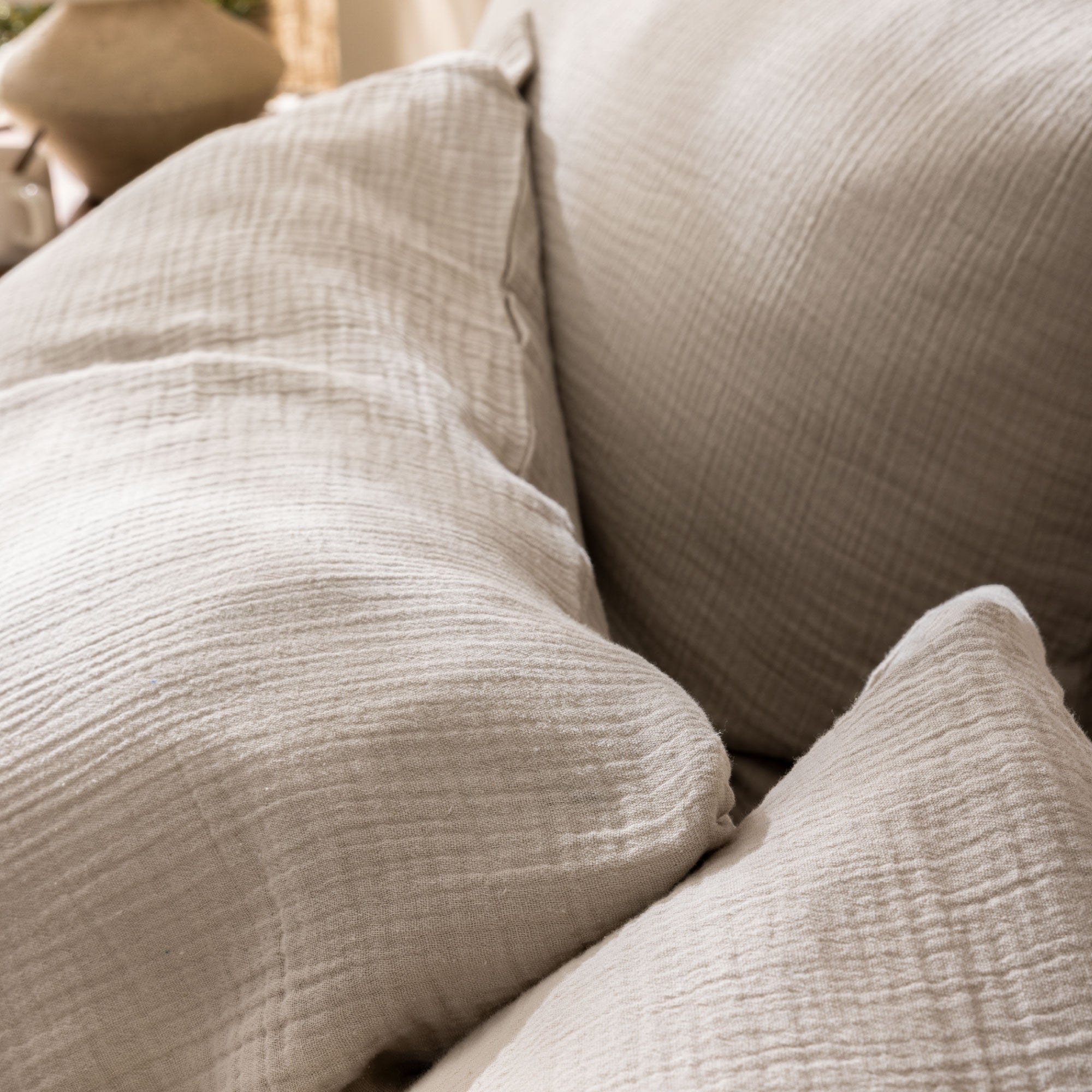 Set de 2 taies d'oreiller unies en coton, GAZE DE COTON - 5
