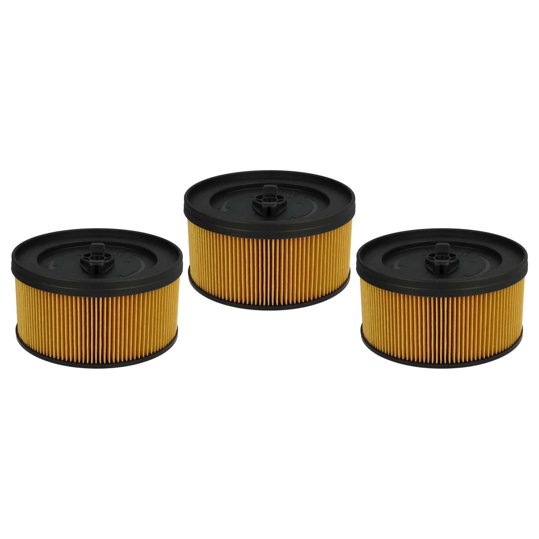 vhbw Lot de 3x filtres à cartouche compatible avec Kärcher WD 4.500, WD 5, WD 5.200M, WD 5.300 aspirateur à sec ou humide - Filtre plissé - 8