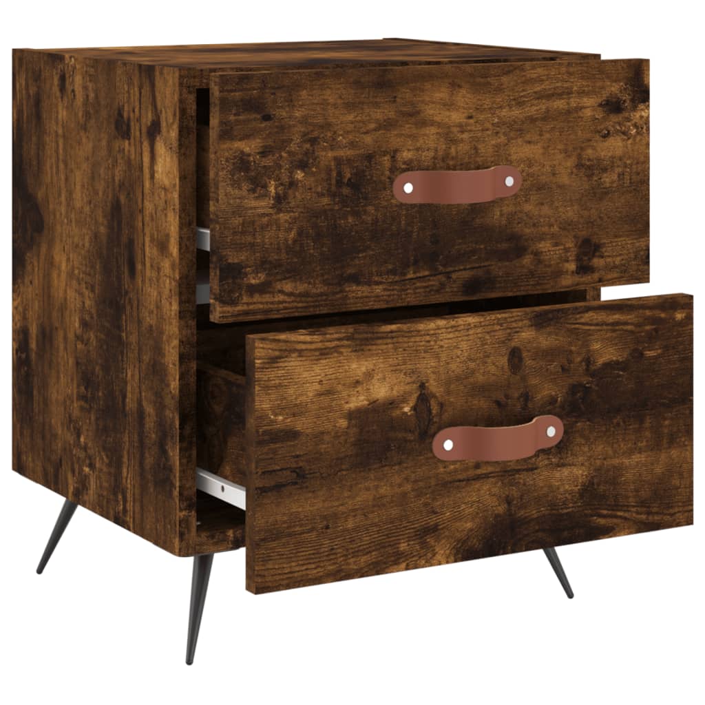 Maison Exclusive - Table de chevet chêne fumé 40x35x47,5 cm bois d’ingénierie - 3