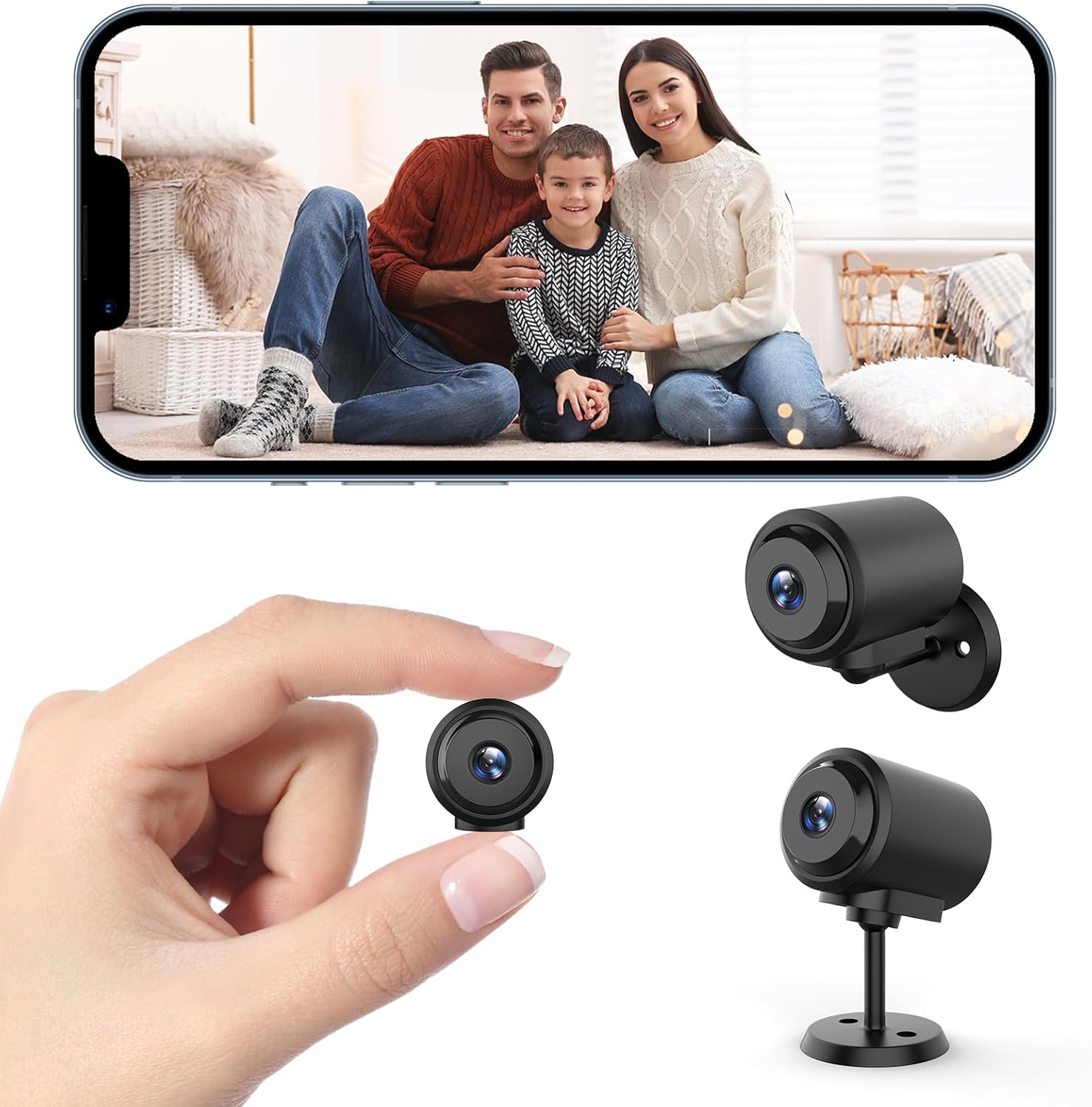 Caméra Surveillance WiFi Sans Fil 1080P - Intérieur/Extérieur - Alarme - Marque Générique