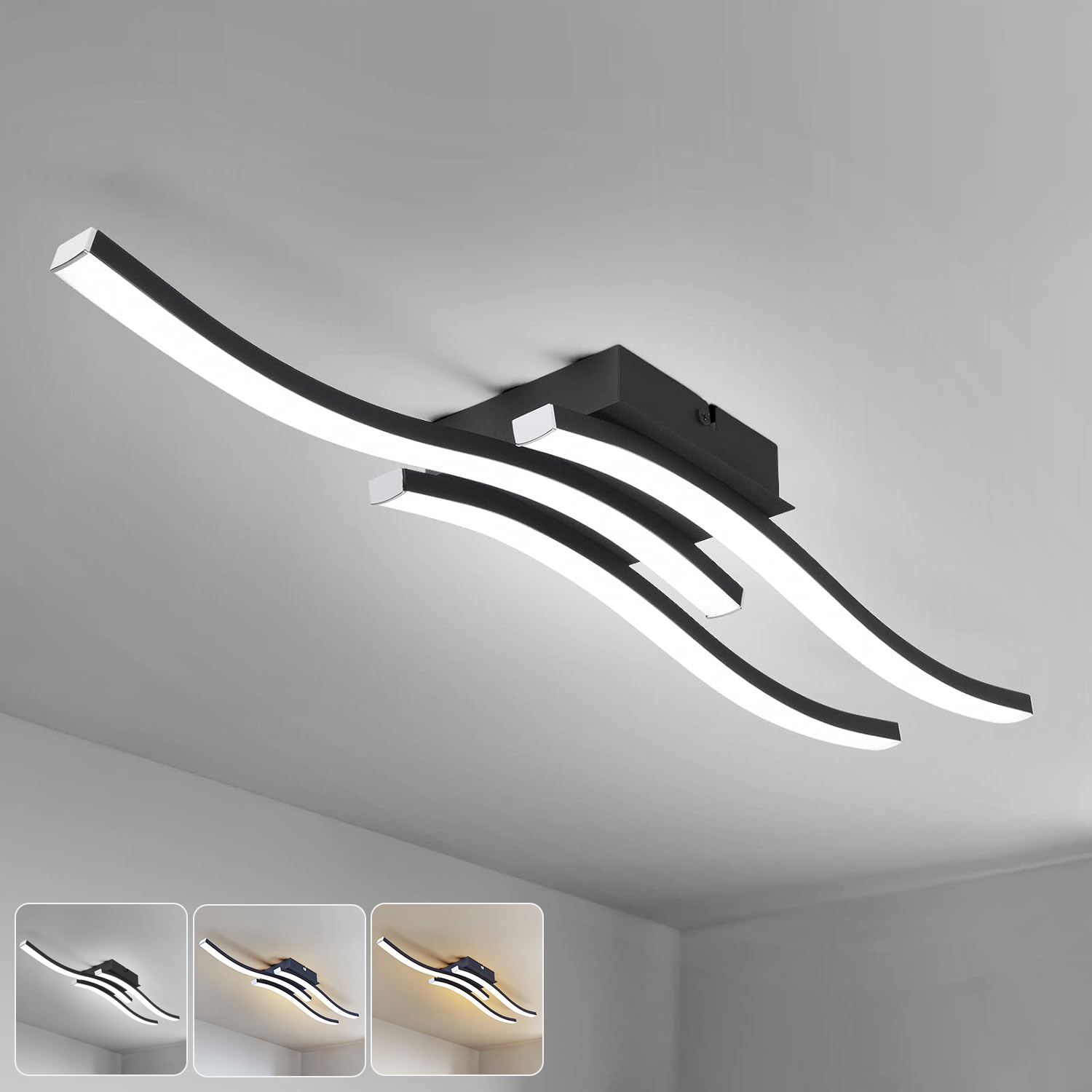 Lampa sufitowa LED Żyrandol LED energooszczędny designerski kinkiet ścienny o falistym kształcie nowoczesna lampa wisząca temperatury barwowe cm