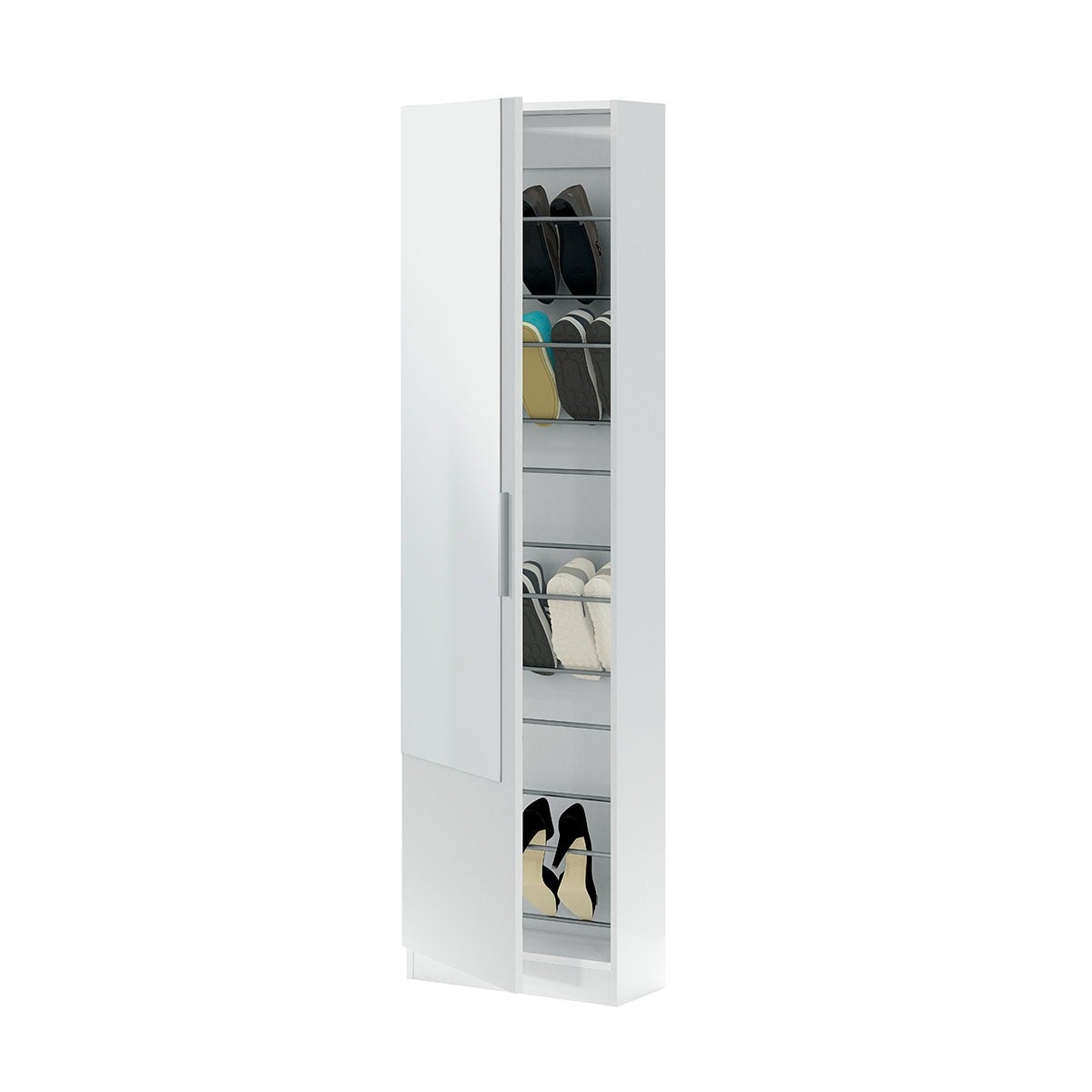 Meuble à chaussures en mélaminé Blanc Chic 32 paires maximum - 6