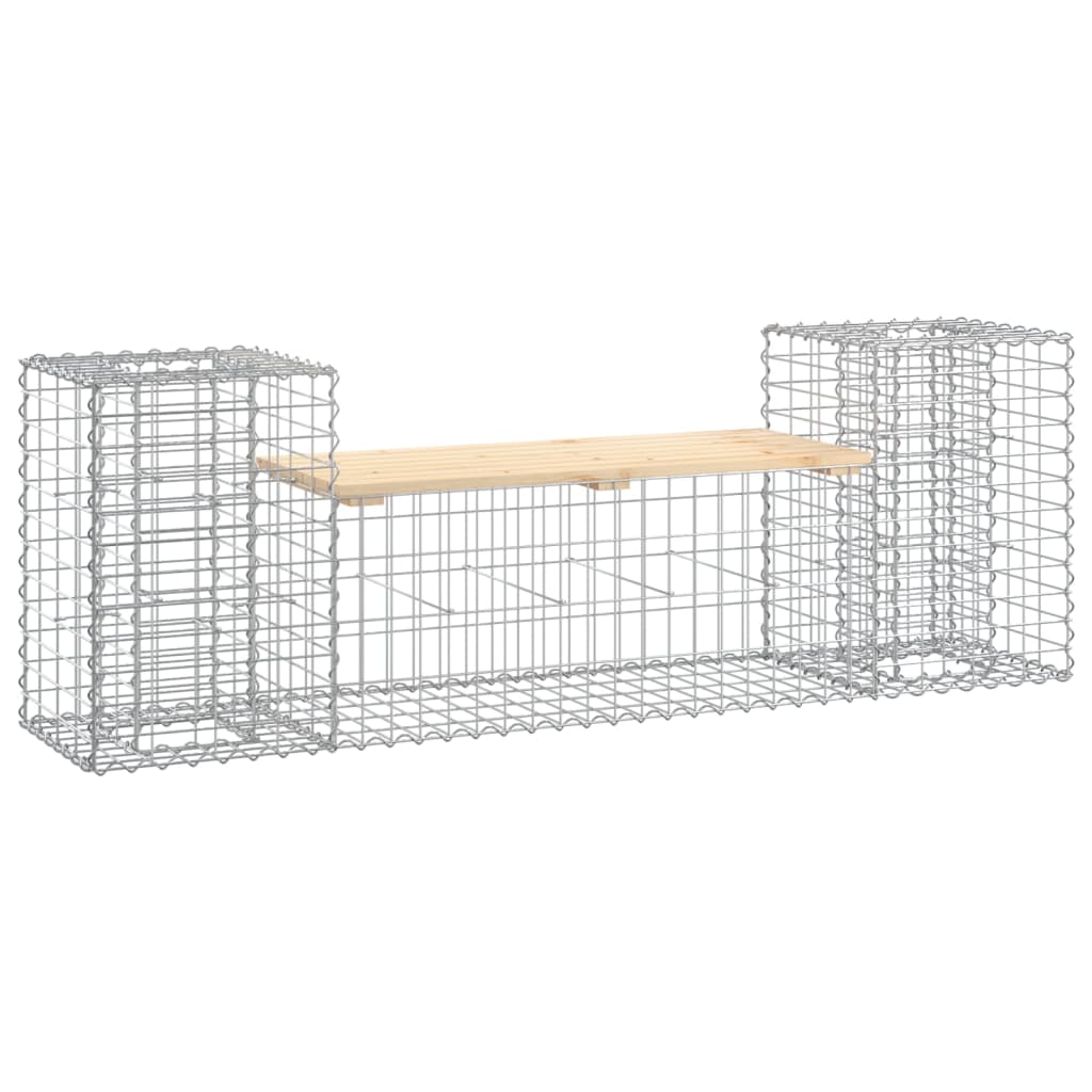 MiCasa Italia. Panca da Giardino Design Gabbione 103x31,5x42cm Pino