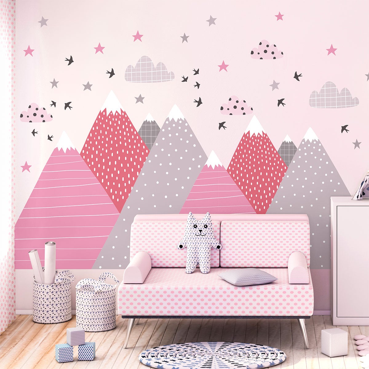 Adesivo bambino di montagna scandinavo pinka - Sticker adesivo - adesivi murali - 80x120cm - 3