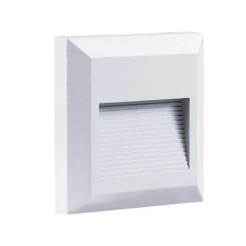 Balise LED saillie Carré 2W 220V 55° Blanche IP65 pour Escalier - Blanc Chaud 2300K - 3500K - SILAMP - 2