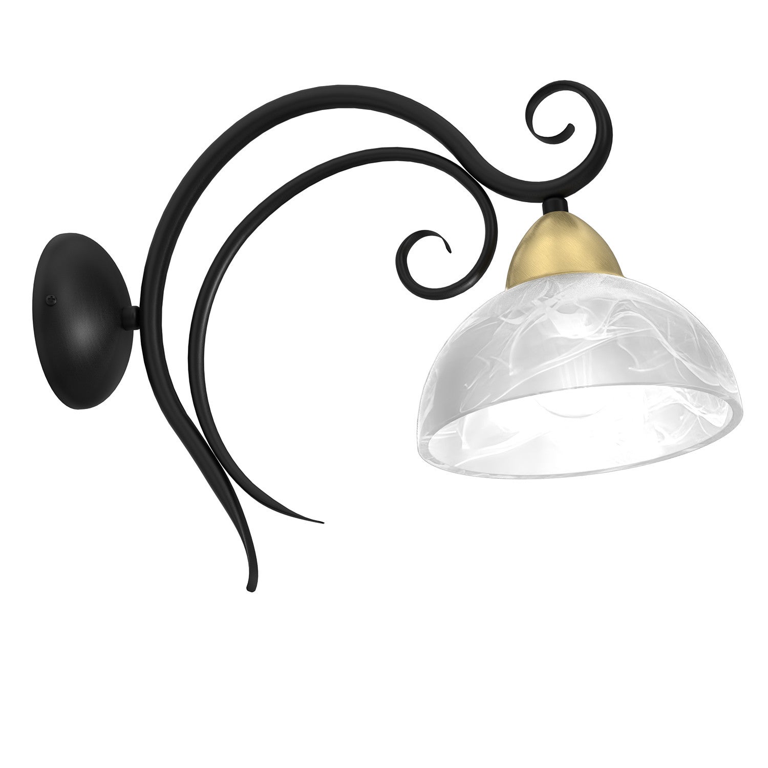 Kinkiet ścienny Aurora czarny mat-mosiądz antyczny - patyna 1xE27x15W wym: 33 x 20 x 40 cm metal IP20 Luminex
