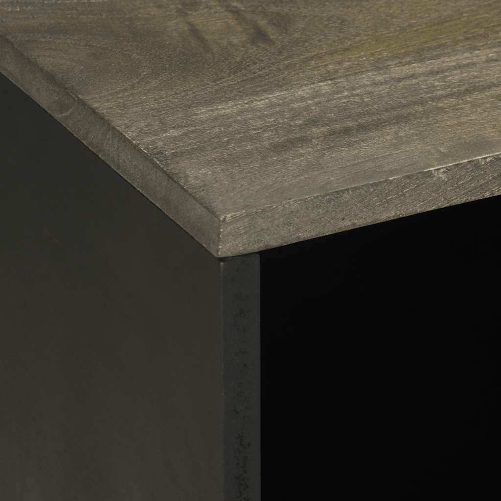 Móvel tv em madeira de mangueira maciça preta 80x33x46 cm - COMFORTXL - 7