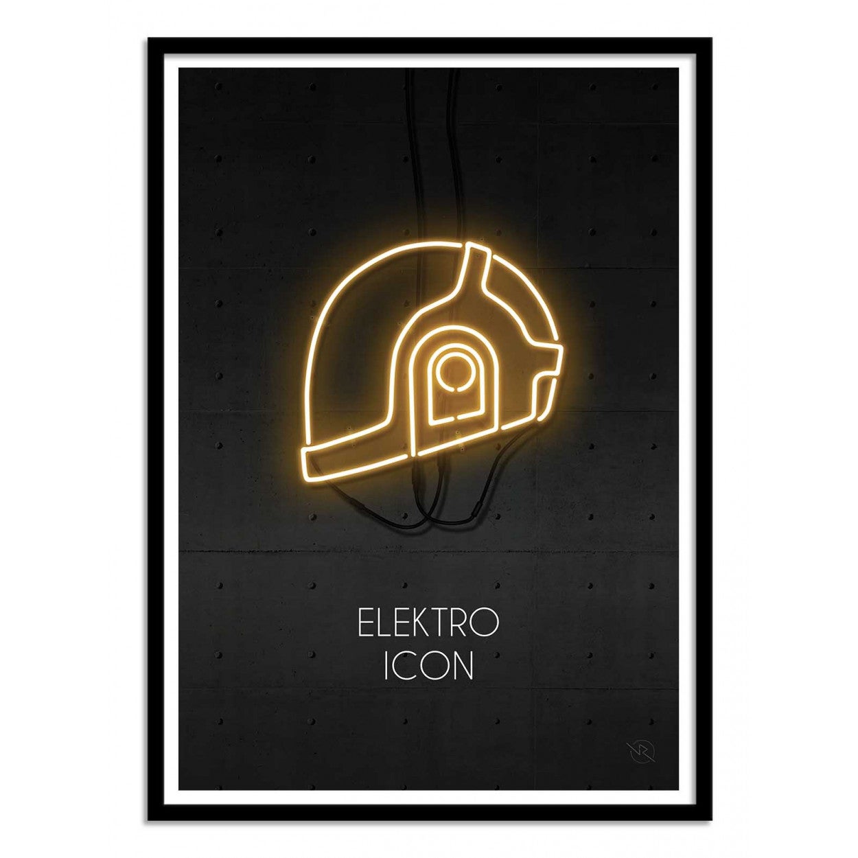Art-poster - electro icon gold - rubiant - con marco negro 50 x 70 cm
