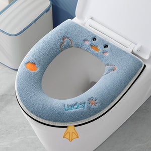 Lot De 2 Housses De Siège De Toilette En Peluche - Extensibles, Lavables, Avec Poignée, Pour L'hiver