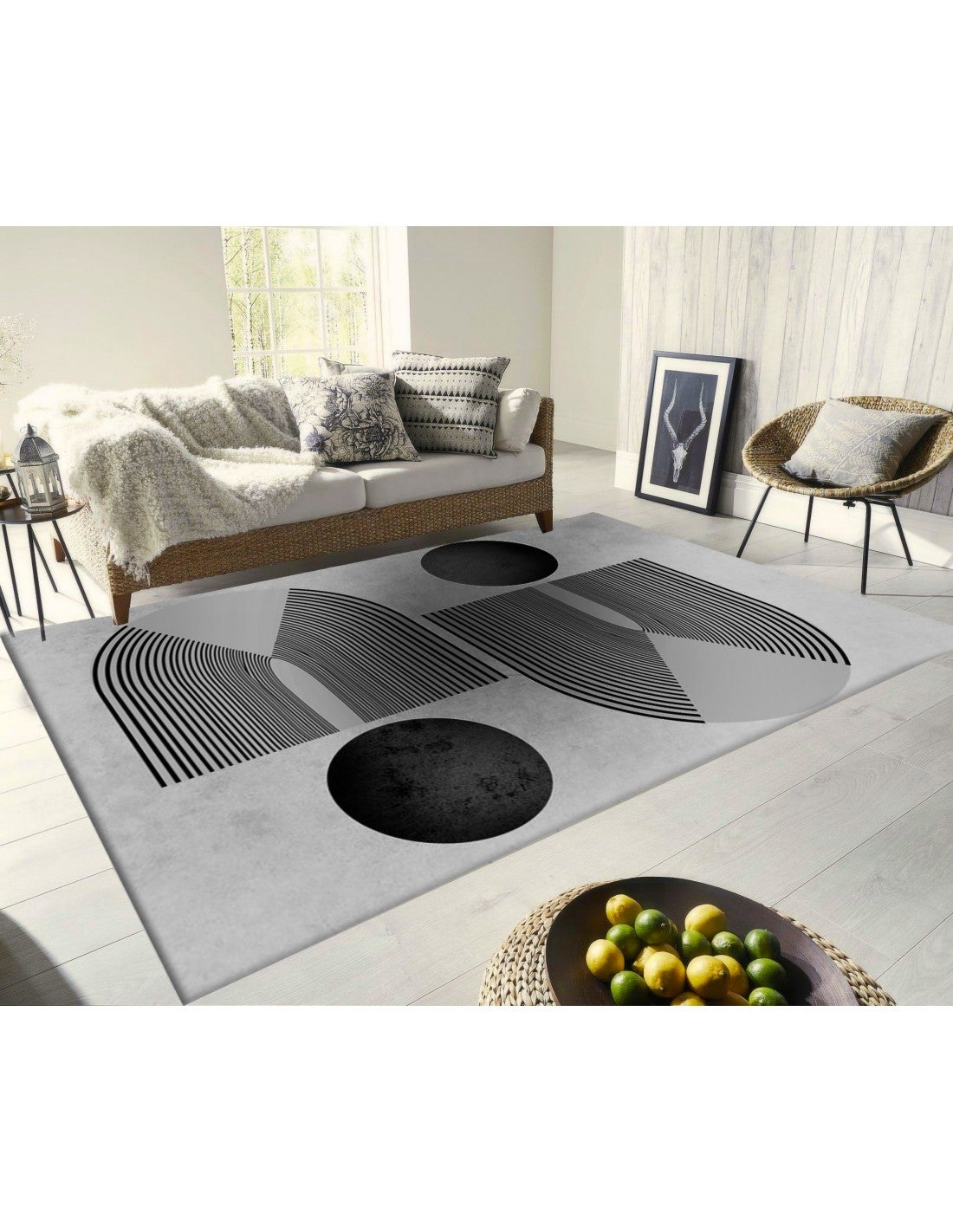 Tapetes SEVENTIES CinzentoPreto - 160x230 - 2
