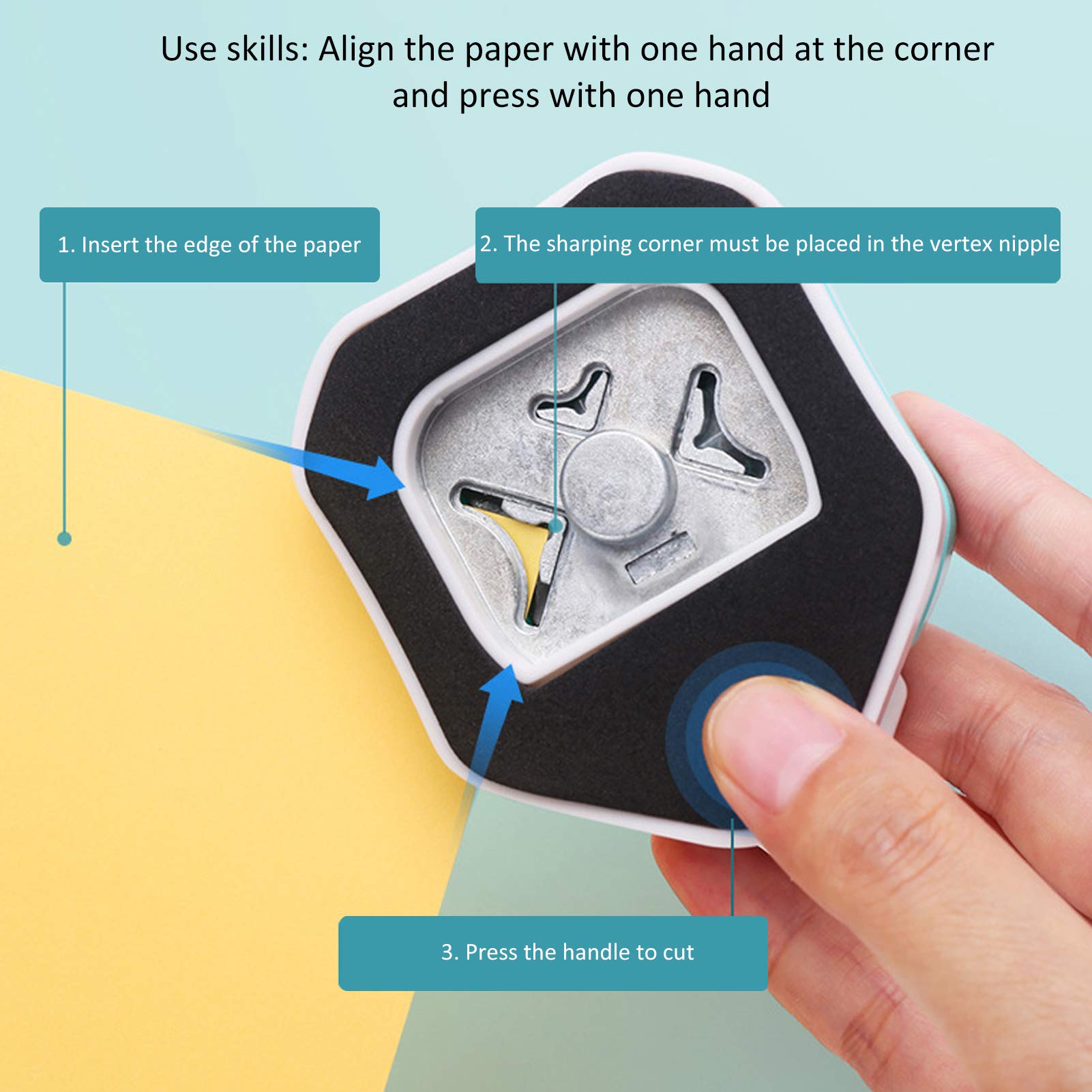 Creative Perforatrice De Papier, 3 En 1 Coupe Angle Arrondi