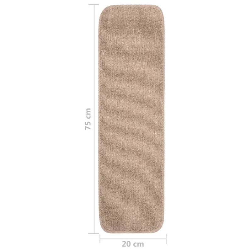 Tapis escalier antidérapants 15 pcs 75x20cm Beige Rectangulaire - 6
