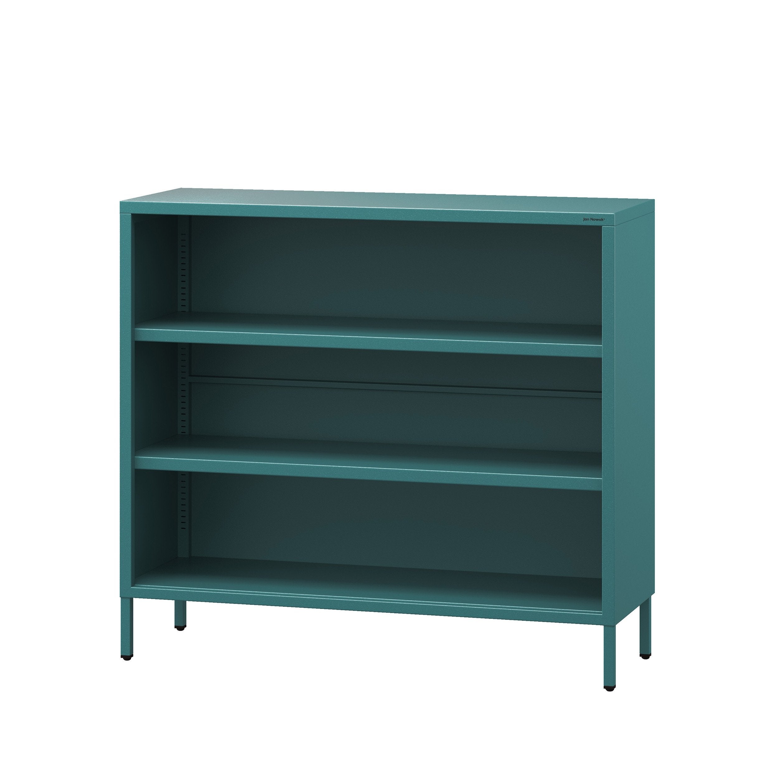 Estantería baja de metal LUCA | Mueble de almacenamiento infantil, salón, estilo industrial, pequeña biblioteca | 100 × 90 × 35 cm | Azul marino - 2