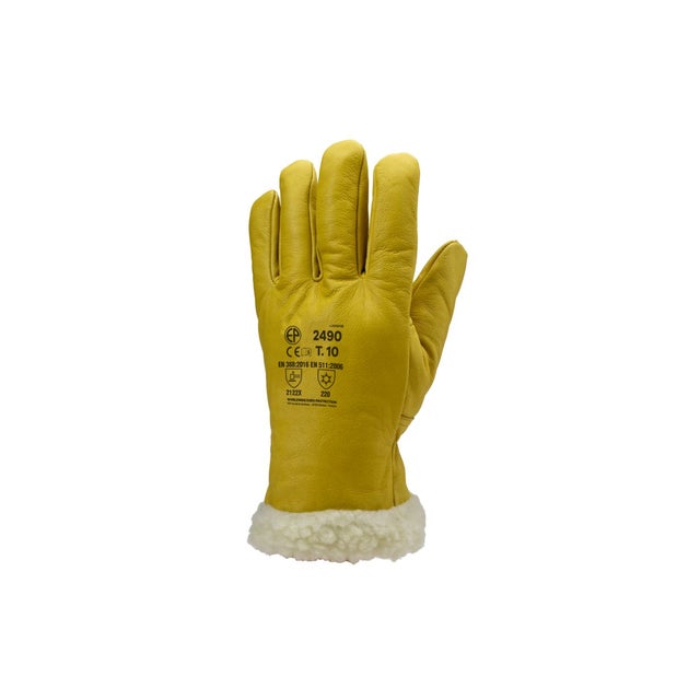 Lot de 6 paires de gants ISLANDE fleur vachette fourré long.32cm - COVERGUARD - Taille XL-10