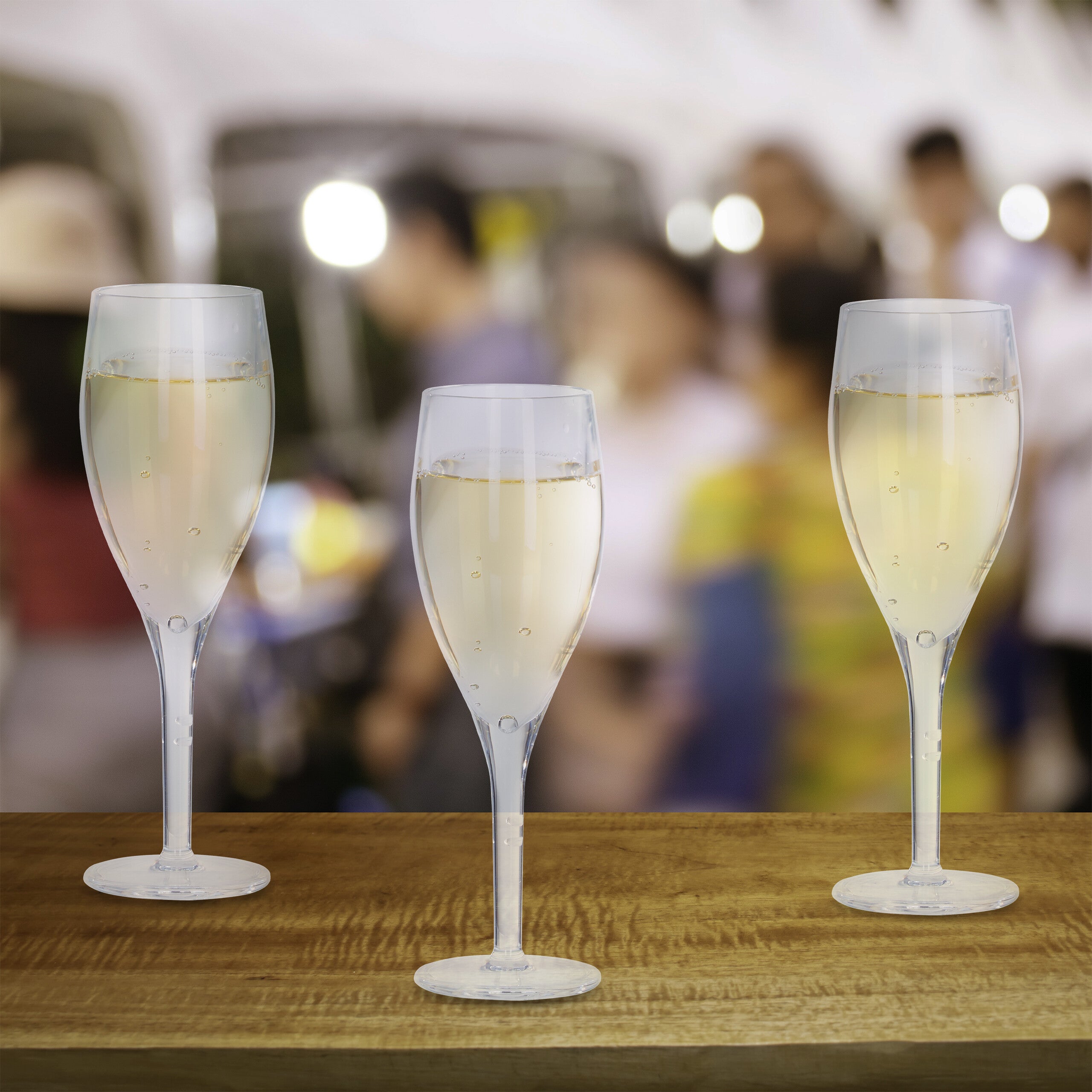 24 Flute Di Champagne In Plastica Senza Stelo - 9 Oz Bicchieri Di Champagne In Plastica Trasparente Gl Tostatura Infrangibile