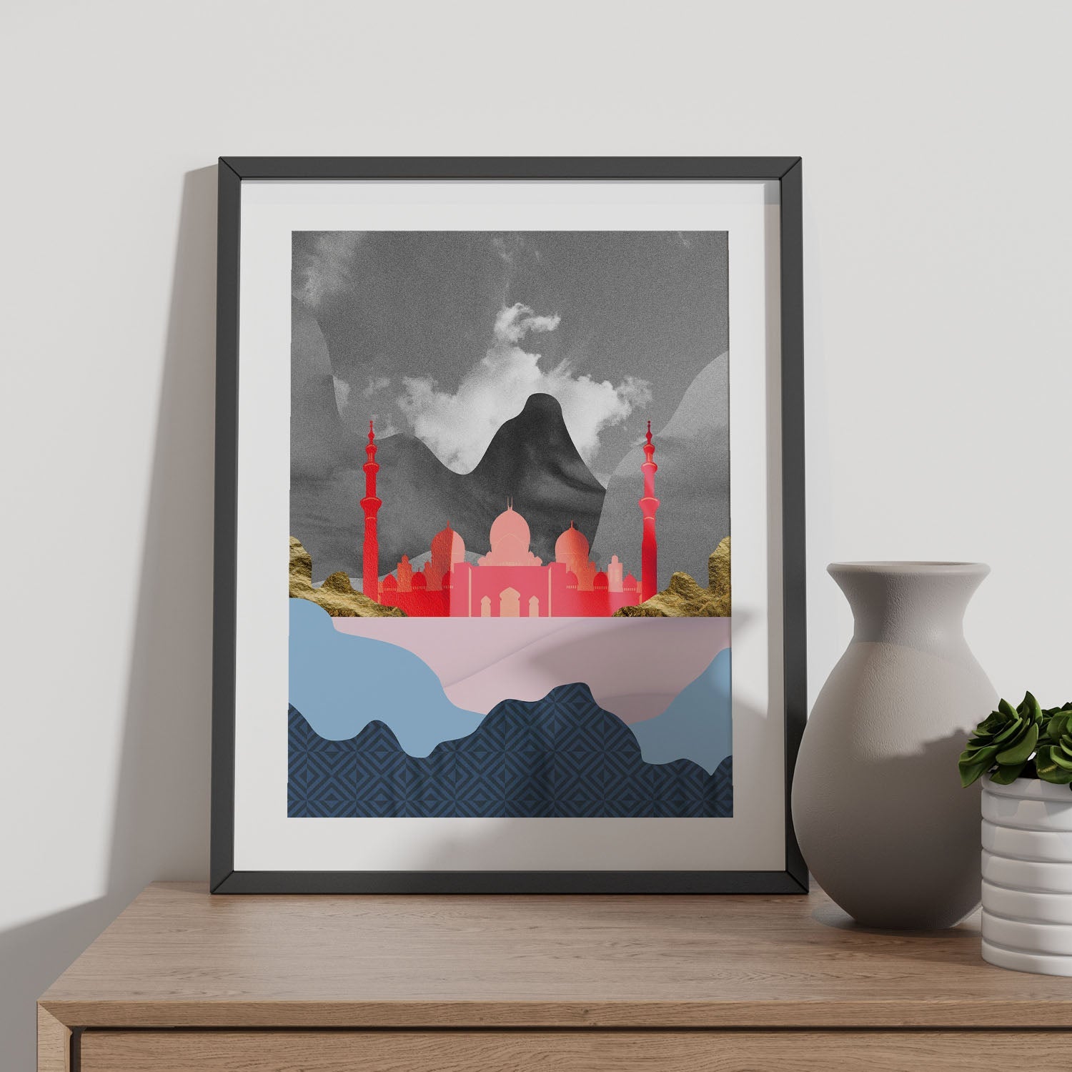 Nacnic Poster A3 Con Cornice – Gru E Montagne – Stampa Artistica Moderna In Bianco E Nero – Decorazione Parete Soggiorno E Camera Da Letto