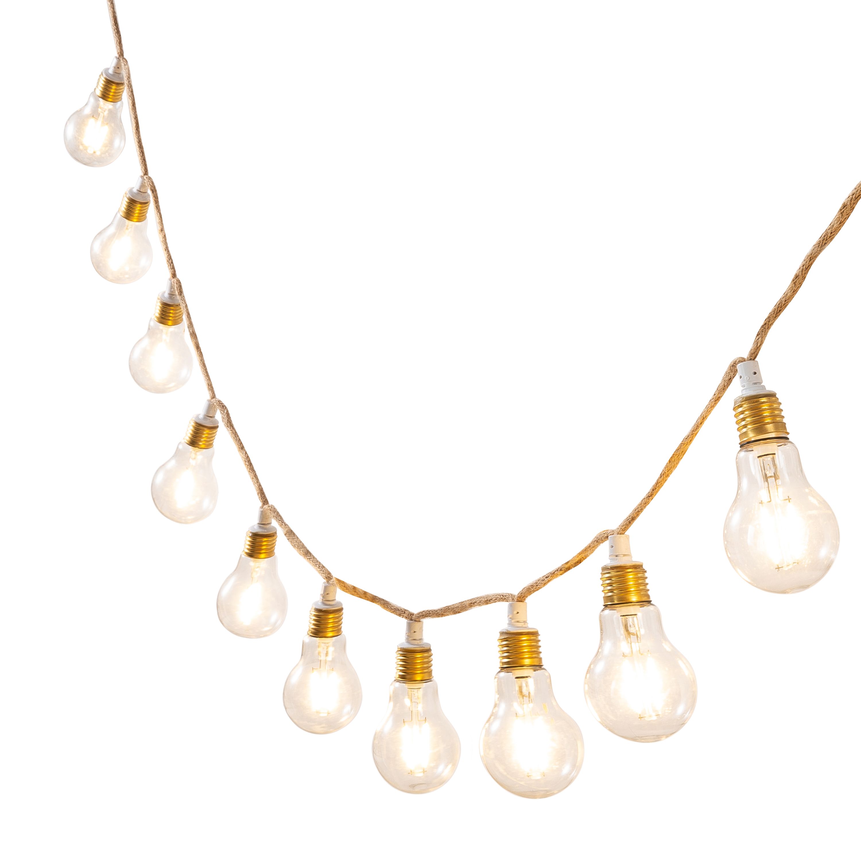 INSPIRE - Guirlanda exterior 5M MINTA - 10 lâmpadas LED integradas - regulável com controle remoto - Corda dourada - 9