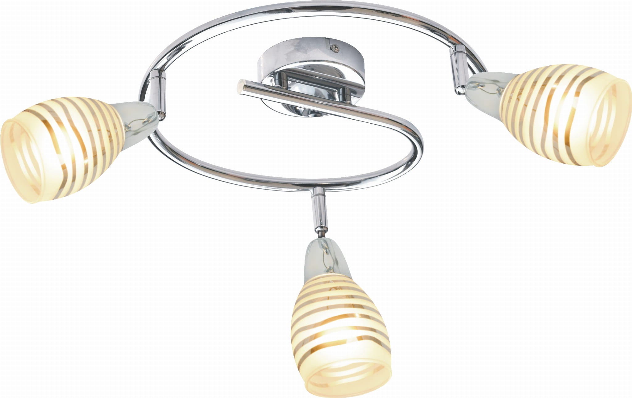 Lampa sufitowa wisząca Jubilat chromowana ecru 3xE14x10W wym: 20 x 38 x 38 cm metal Candellux