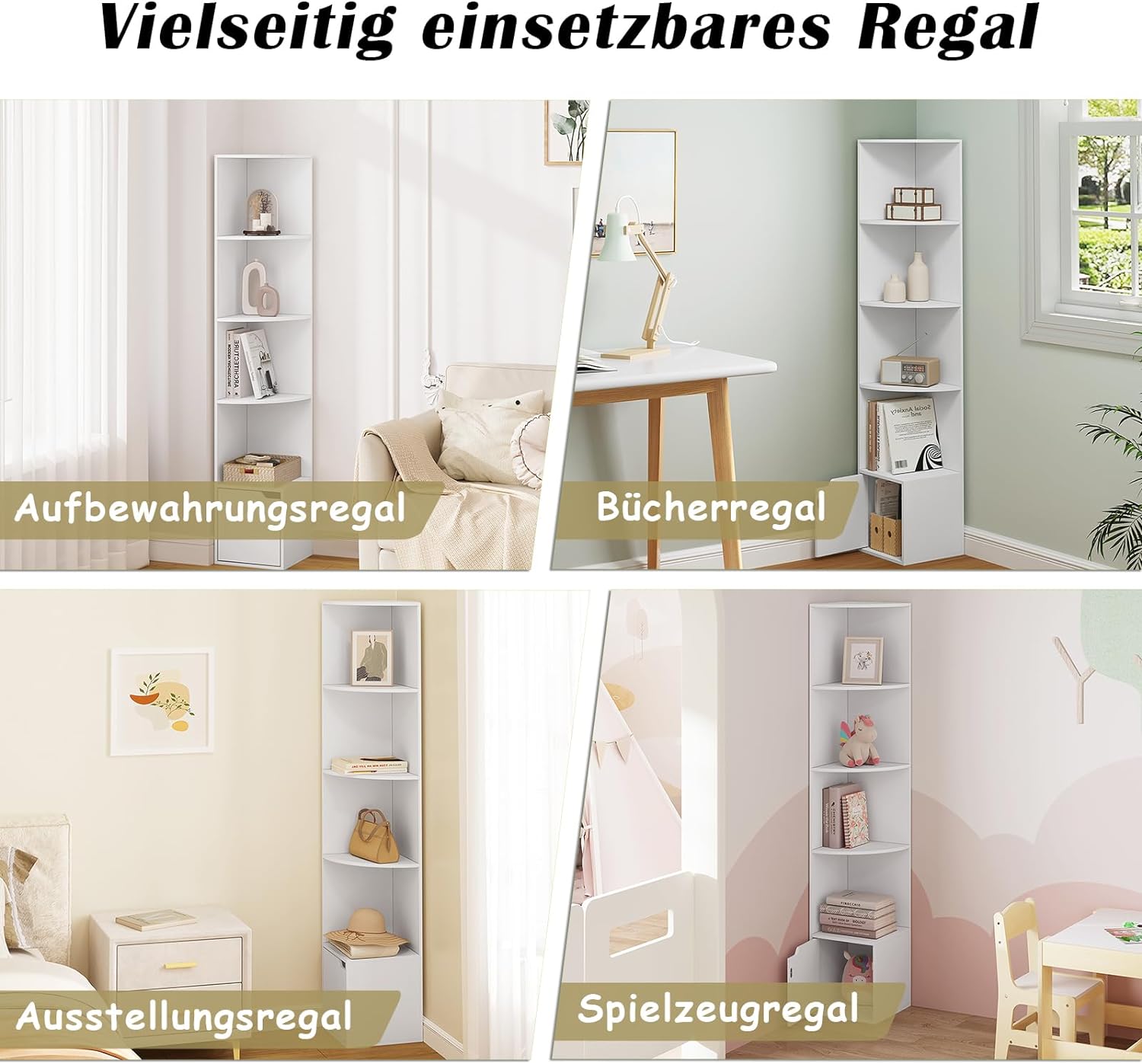 WOLTU Bibliothèque Étagère Rangement en Bois d'Ingénierie. Meuble de Rangement.Blanc - 5