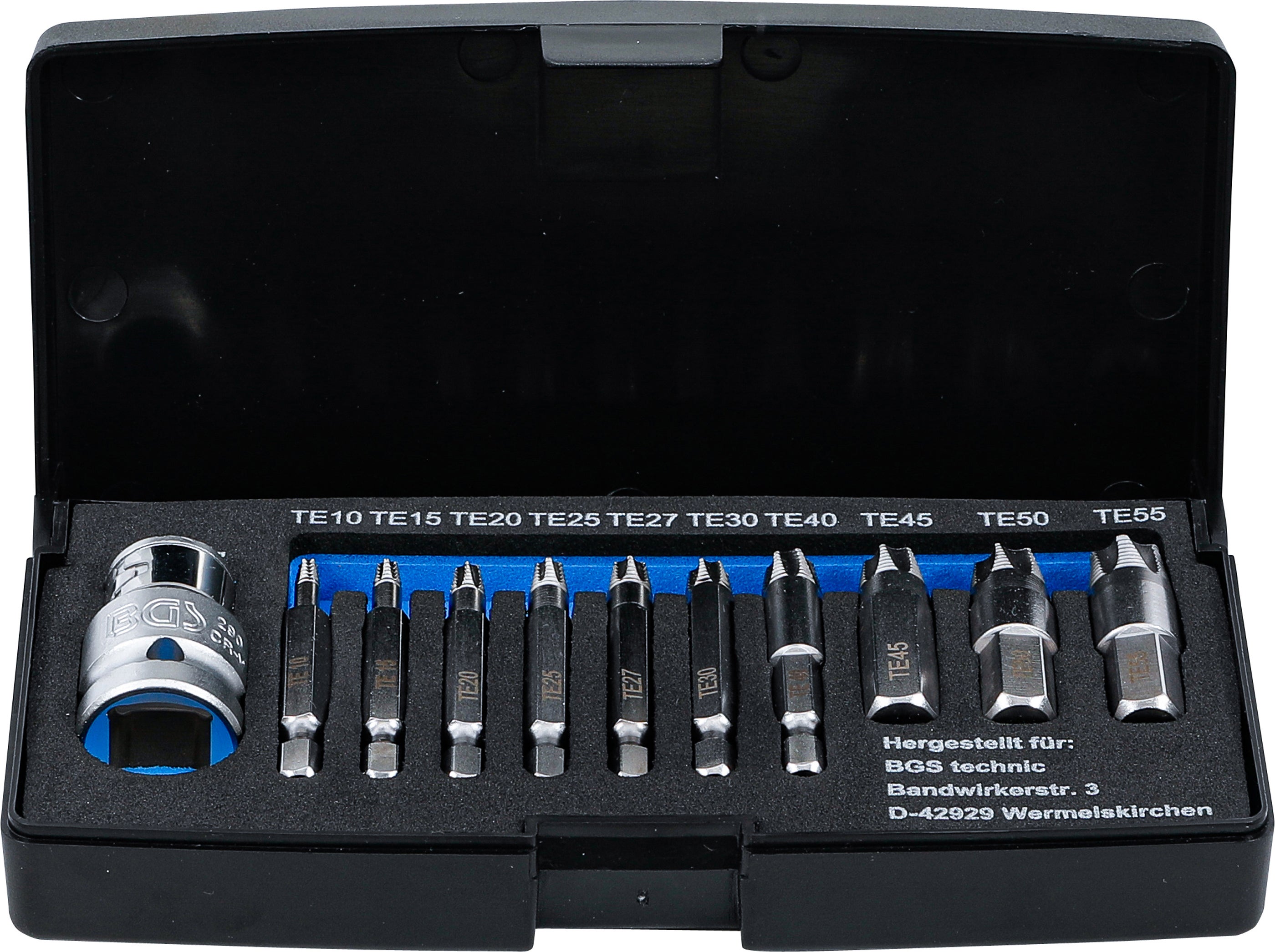 BGS Zestaw wykrętaków do śrub do uszkodzonego profilu T (do Torx) T10 - T55 11cz. - 9170