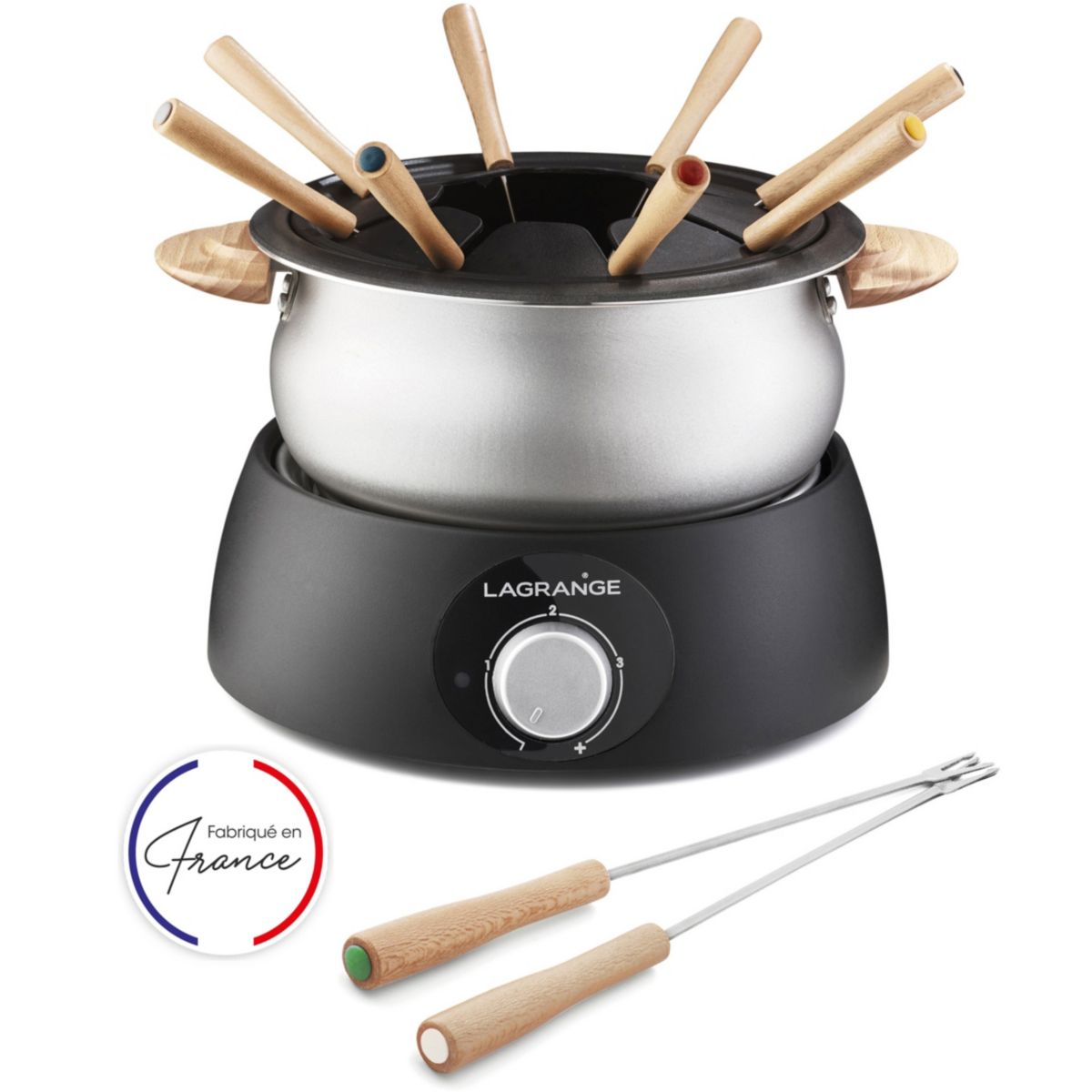 Urządzenie do fondue Lagrange regulowany termostat pojemność 1,5 litra czarny inox