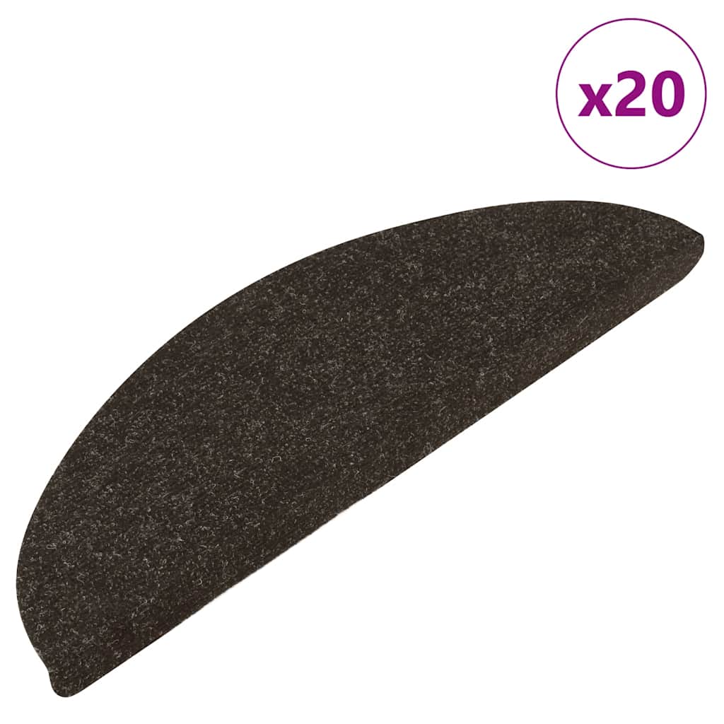 Tapis d'escalier auto-adhésifs 20 pcs | Paillasson d'escalier | Tapis de marche anthracite 56x17x3 cm CFW598349 - 2