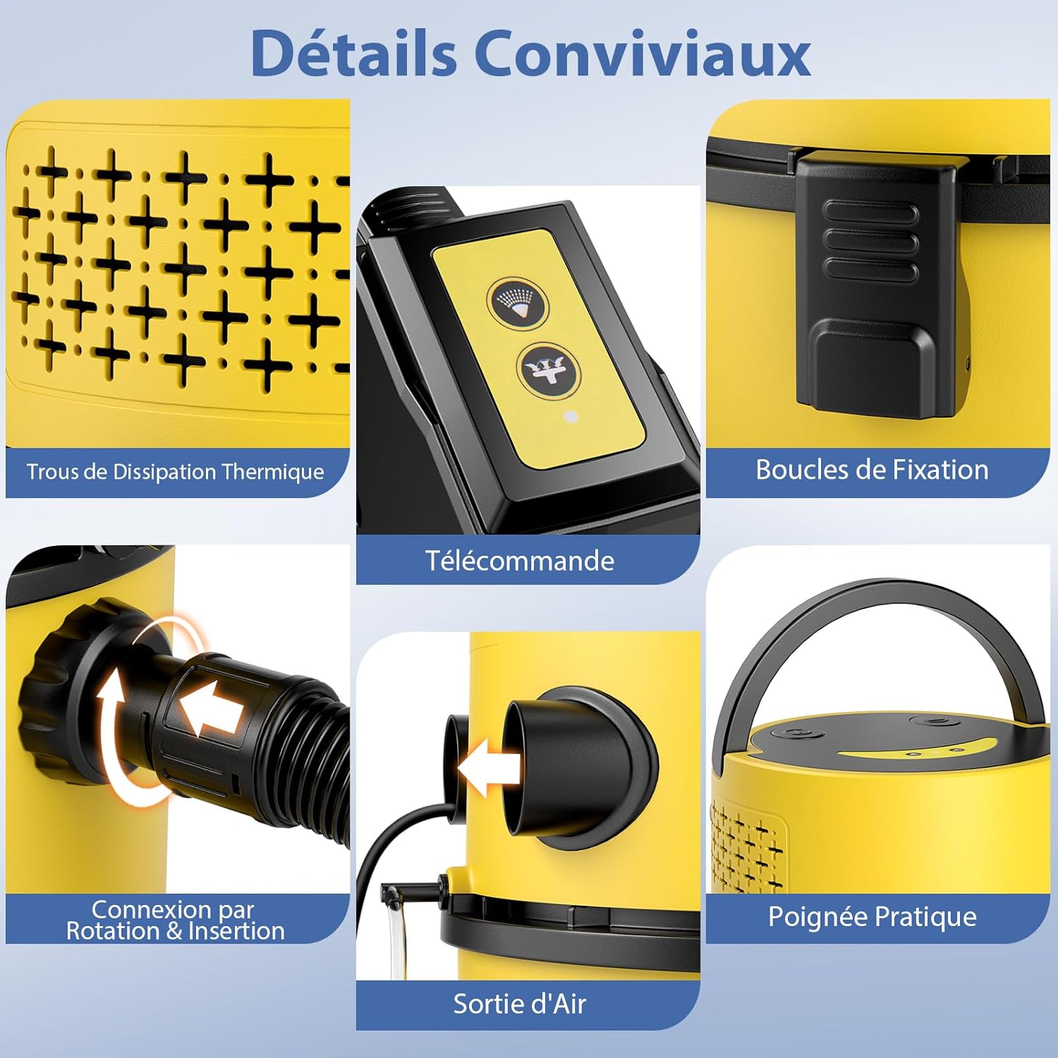 1200W 20L Aspiratori Solidi e Liquidi, 4 in 1 Macchina per Pulizia 17 KPA, Aspirapolvere con Accessori per Pavimenti Scale Divano Auto - 2