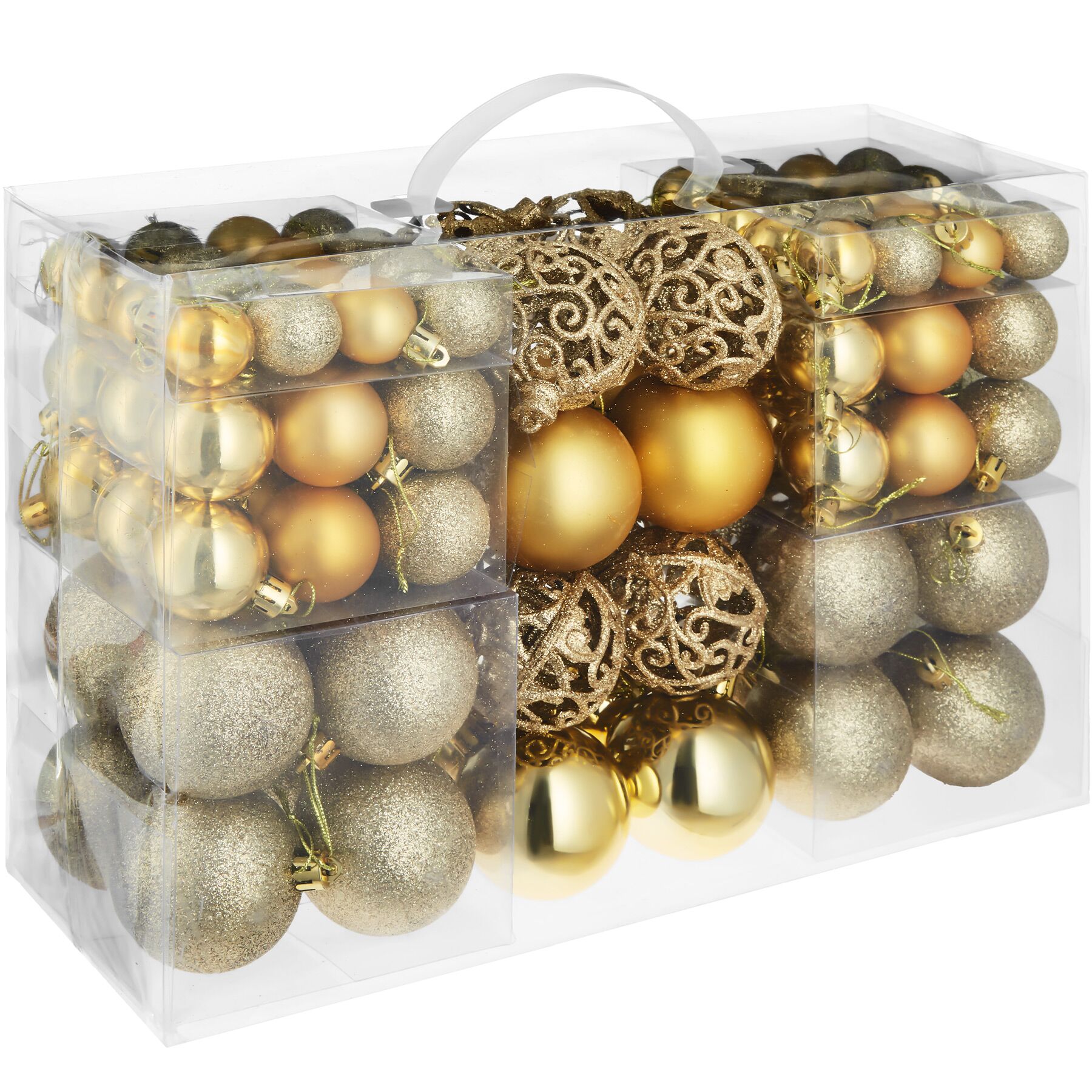 Lot De 16 Boules De Noël En Verre Doré CASA - 7 Cm - Contemporain