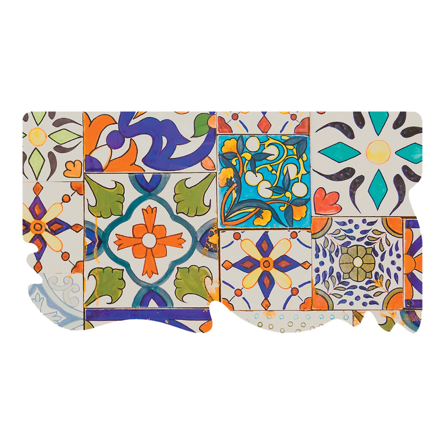 Alfombra de cocina silueta pvc moderno colorido antideslizante impresión digital le forme azulejos - 50x90 cm