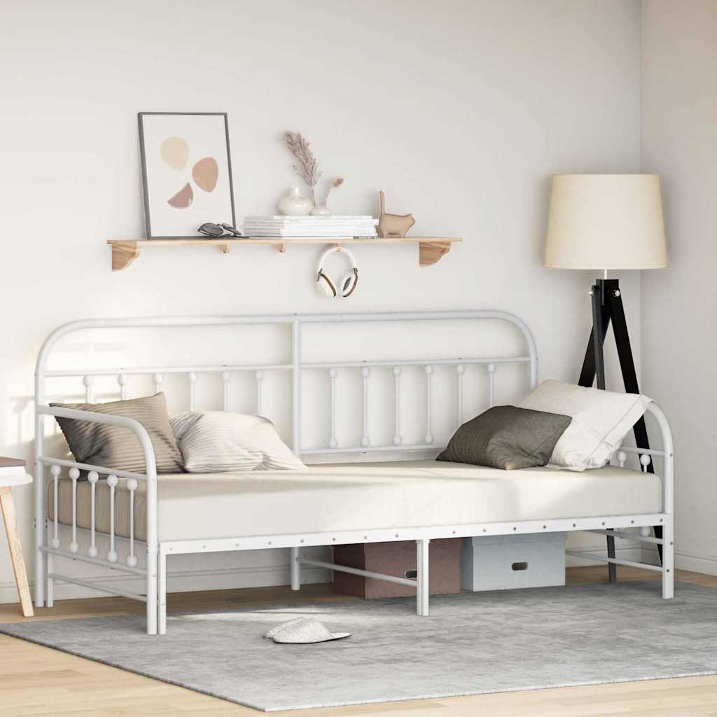 Rama łóżka dziennego Biały 90 x 200 cm Stal malowana proszkowo vidaXL