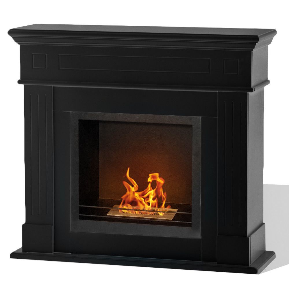 Decor Space  Chimenea De Bioetanol De Suelo Cambridge De 3,5 Kw Con Decoración Moderna En Negro , Leroy Merlin