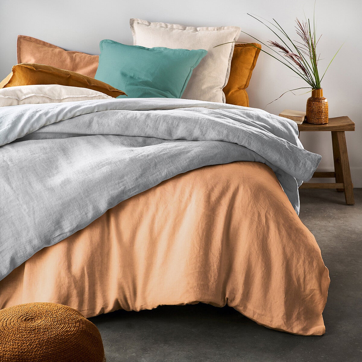 Drap plat uni en lin lavé, Linot - Camomille - 240 x 290 cm - 9