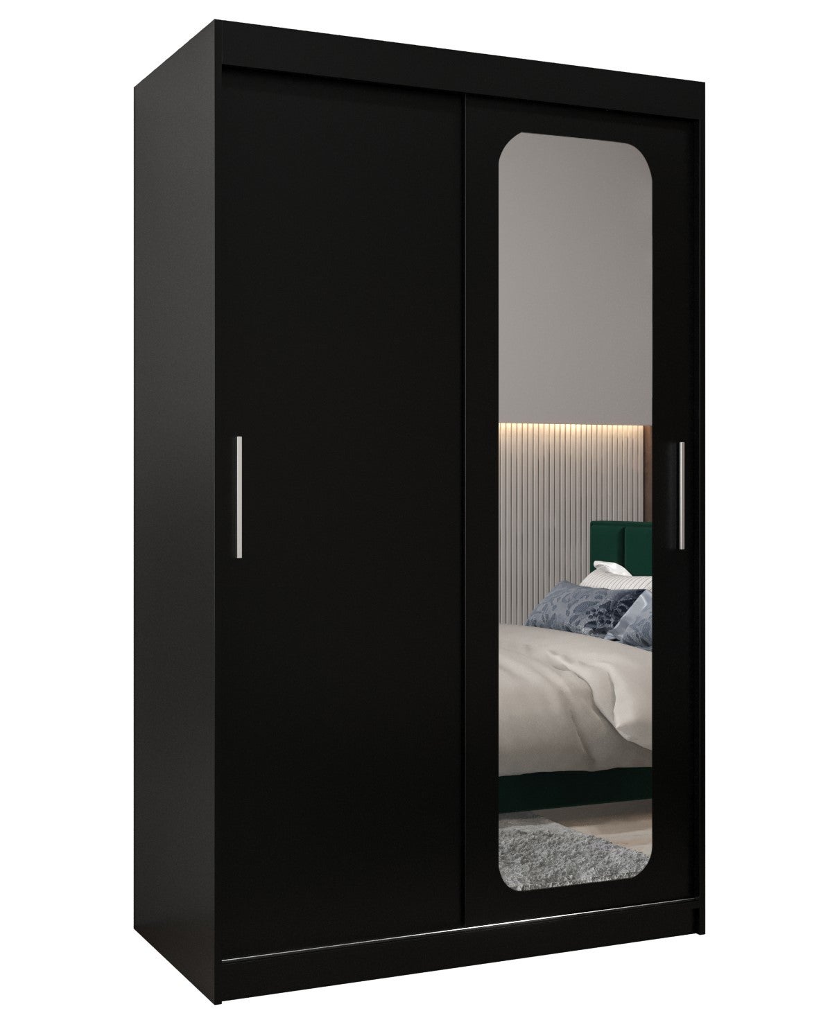 Szafa przesuwna garderoba PROMO T2 120 x 62 x 200 cm Czarny - Abiks Meble
