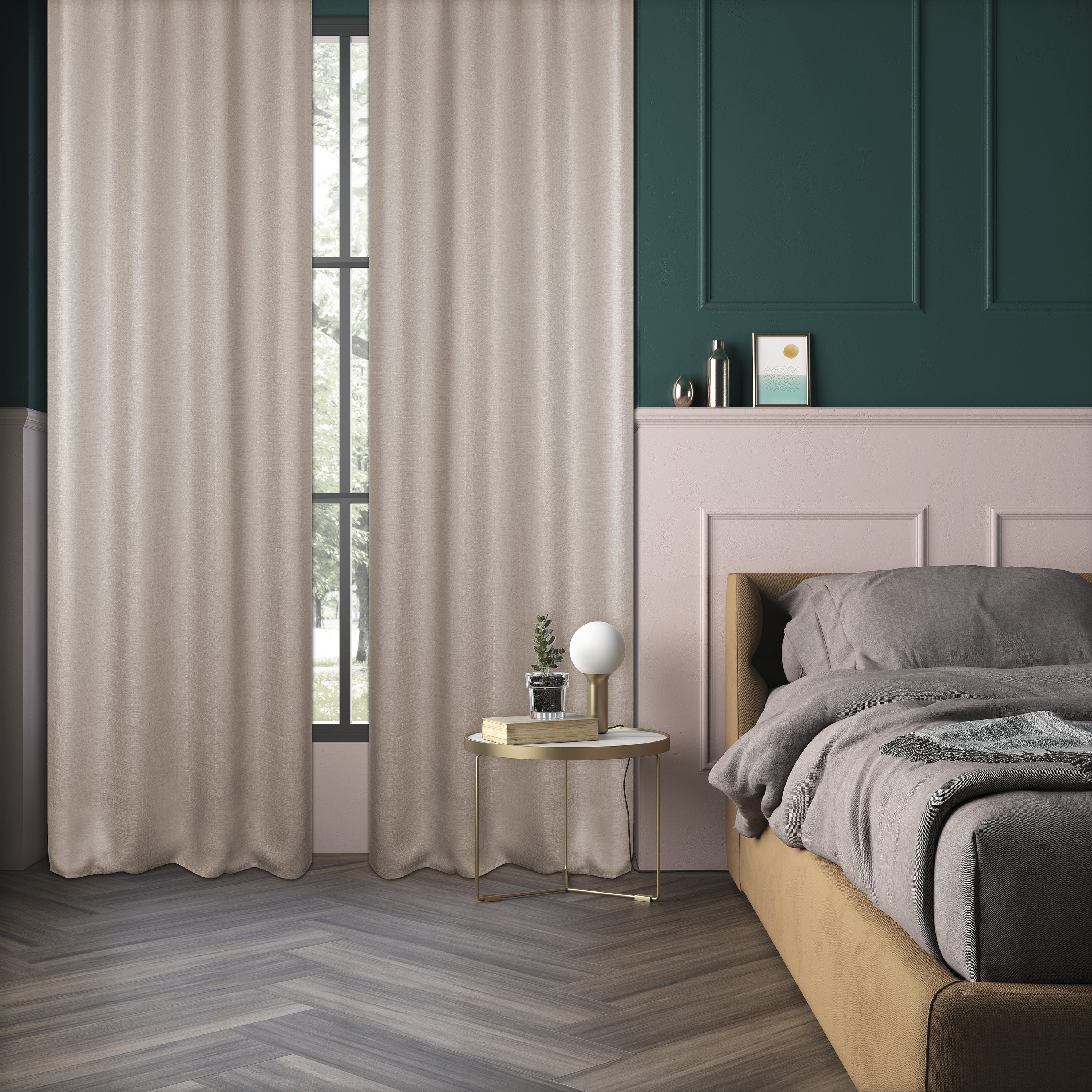 Zasłona zaciemniająca termiczna Dario, taupe, wys. 260 x szer. 135 cm INSPIRE - 3
