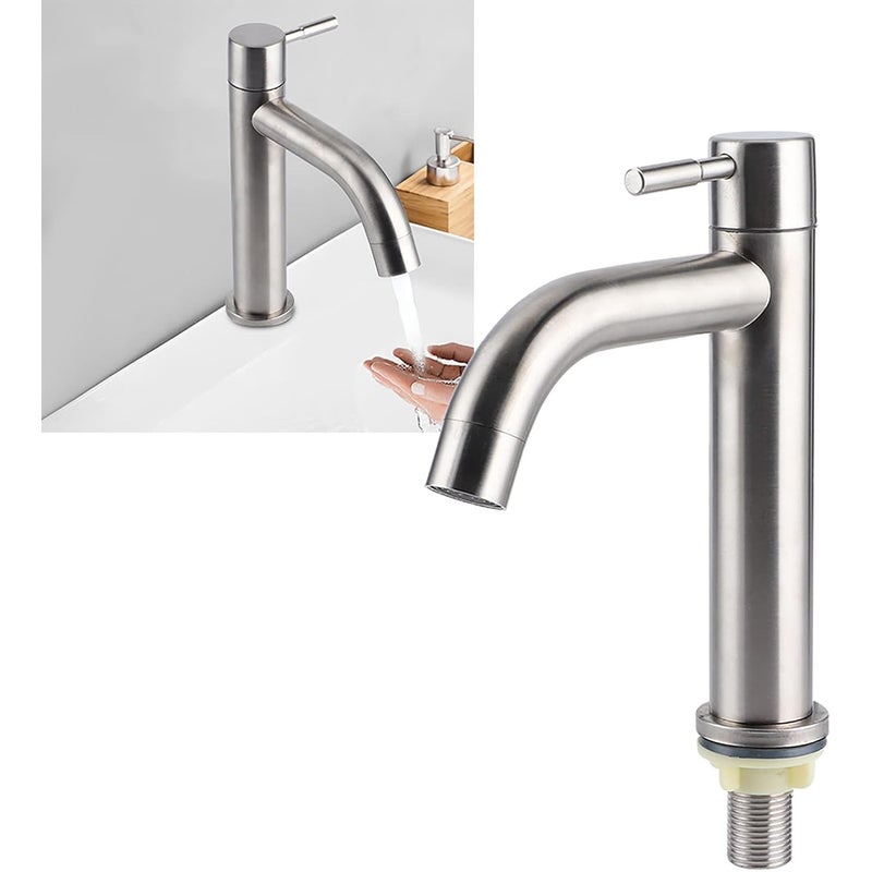 Bateria łazienkowa, bateria G1/2, pojedyncza bateria ze stali nierdzewnej do zimnej wody, bateria umywalkowa, odpowiednia do kuchni i łazienki