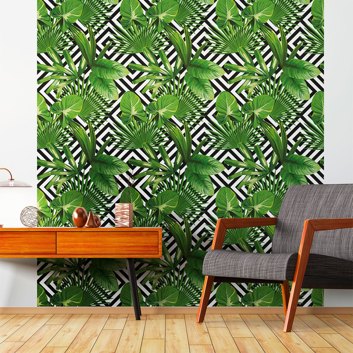 Vinilo tapiz tropical quito - adhesivo de pared - revestimiento sticker mural decorativo - 50x50cm