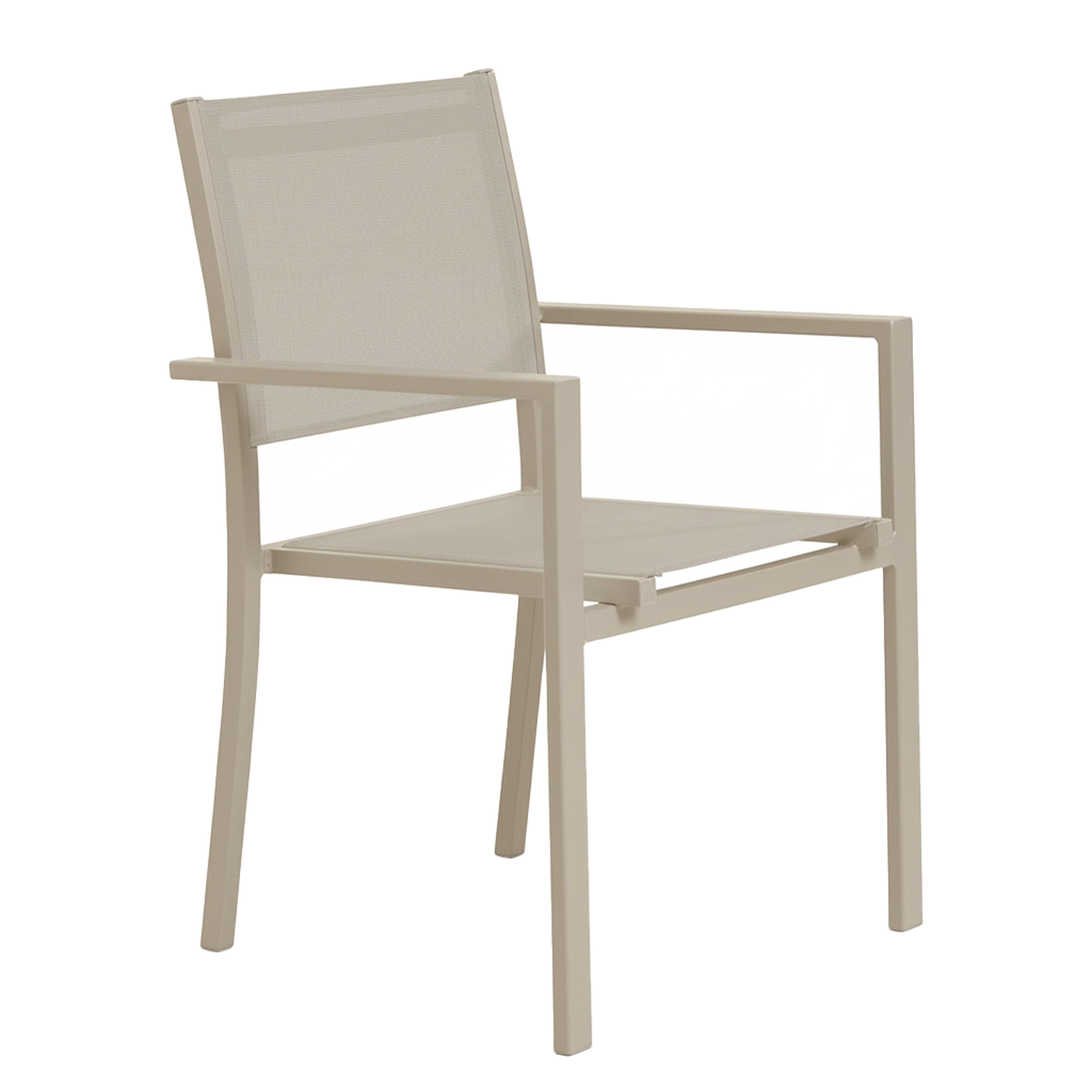 Table extensible aluminium et céramique avec 10 chaises beige , Tivoli - Oviala - 7