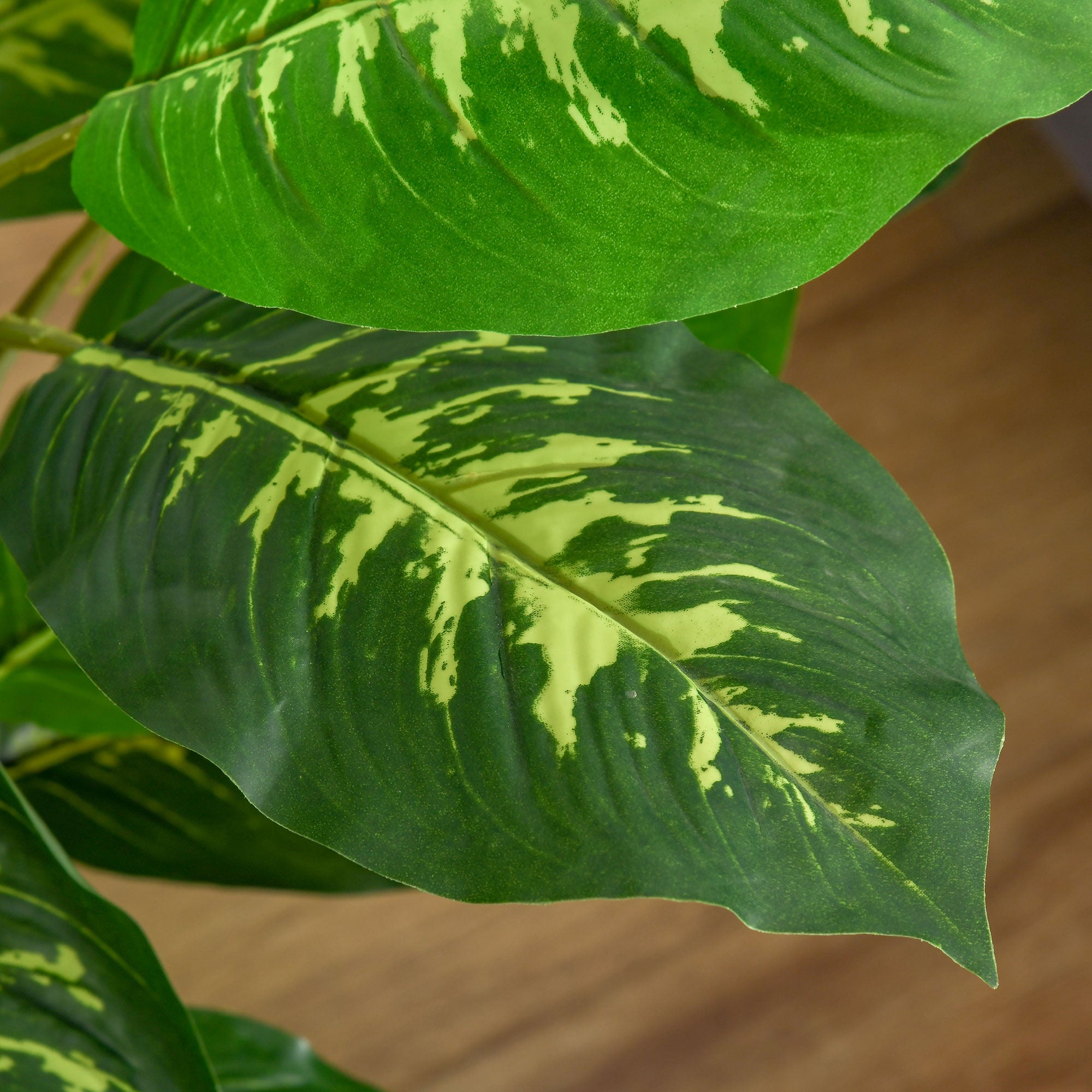 Planta Artificial Aglaonema HOMCOM Verde PEVA, PE, Aço, Cimento 17x17x95cm - 5